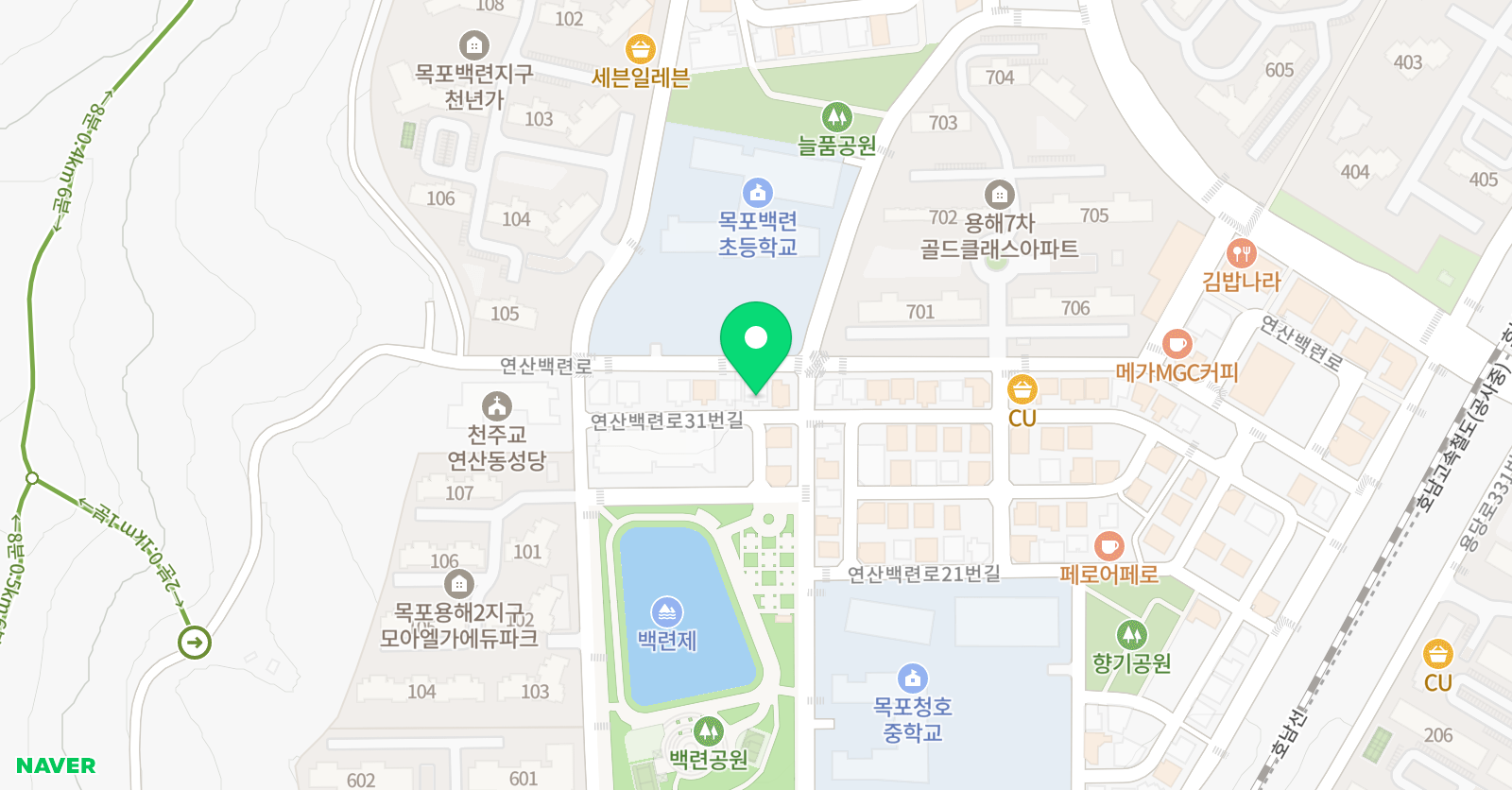 하늘샾 태권도 위치