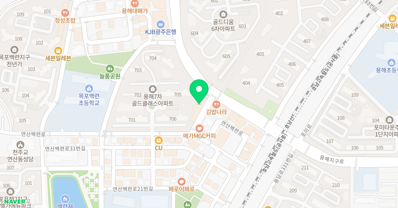 빨간펜 수학의달인 목포용해점 위치