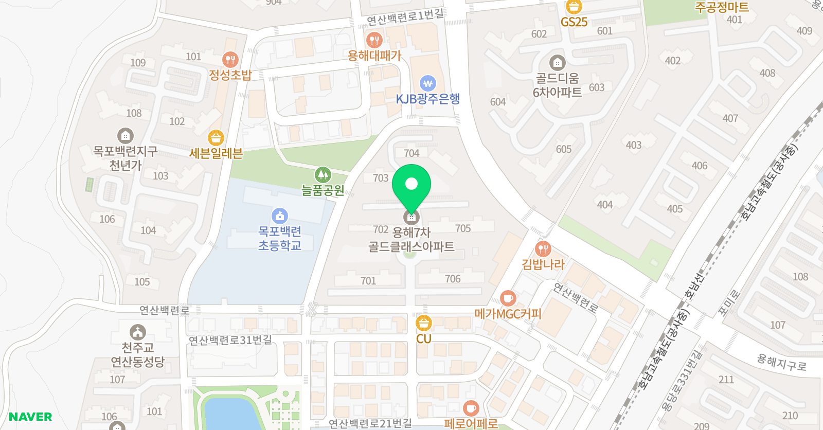 행복한 수학학원 백련점 위치