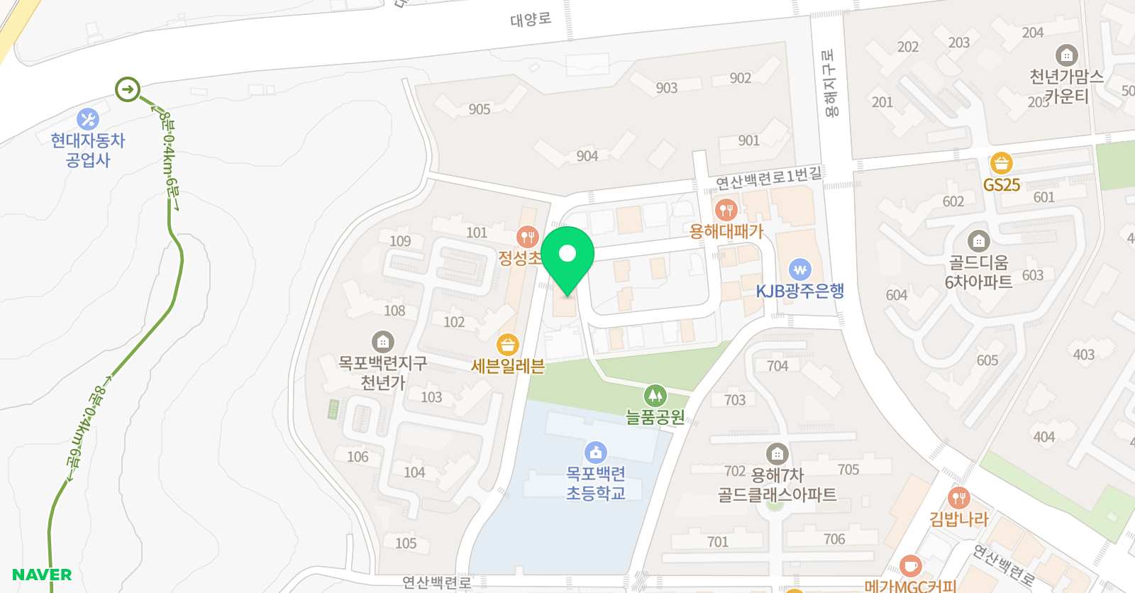 ITC영어 연산백련점 위치