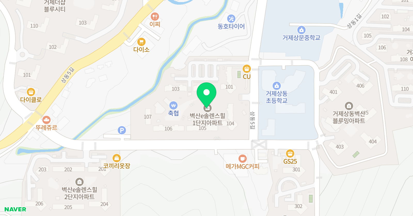 빨간펜수학의달인 거제상동벽산e솔렌스힐점 위치