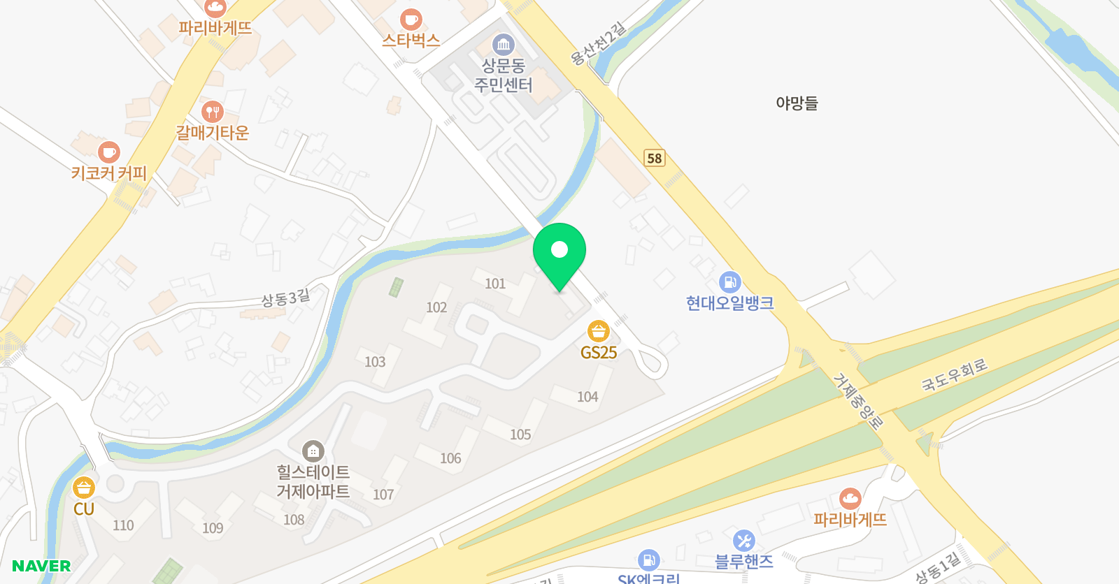 액션 영어 위치