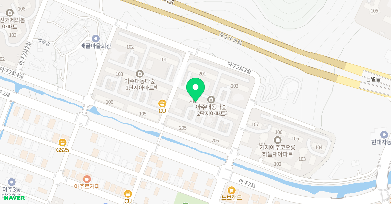 빨간펜 수학의달인 거제아주대동다숲점 위치