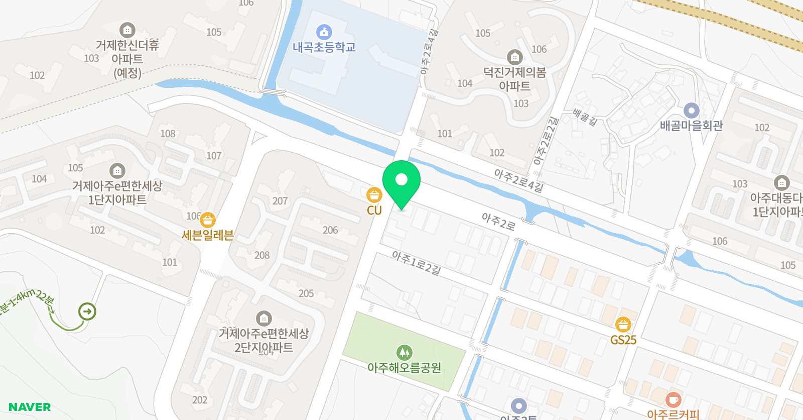 아트앤하트 아주미술학원 위치