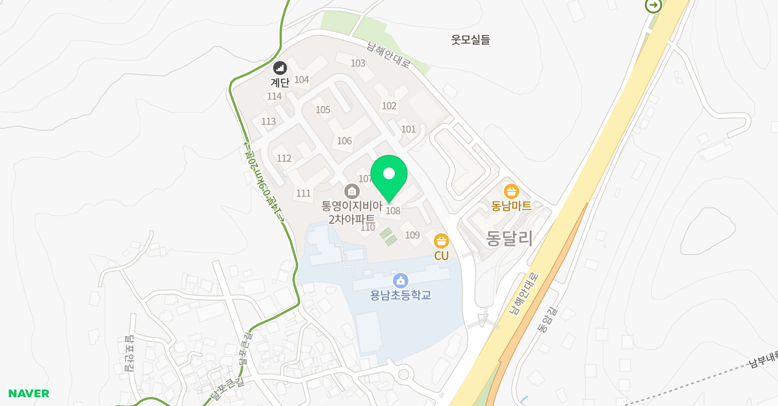 아소비 학습법학원 통영 용남점 위치