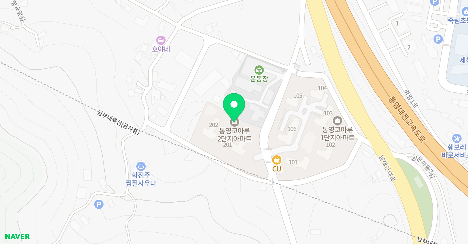 홈런스마트학습센터 통영코아루홈런 위치