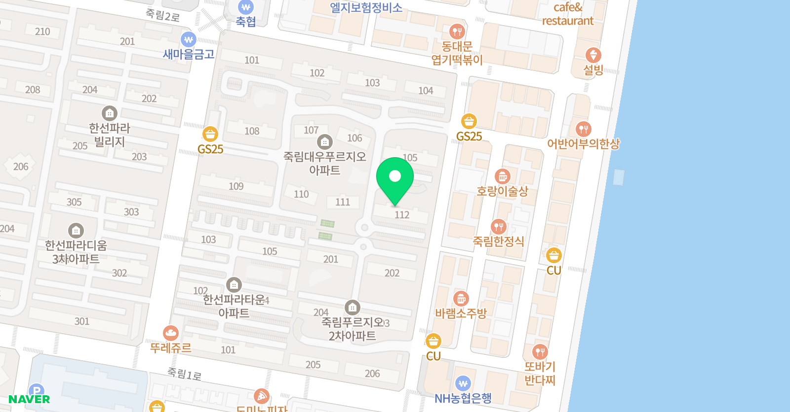스마트해법영어 통영푸르지오1차교실 위치