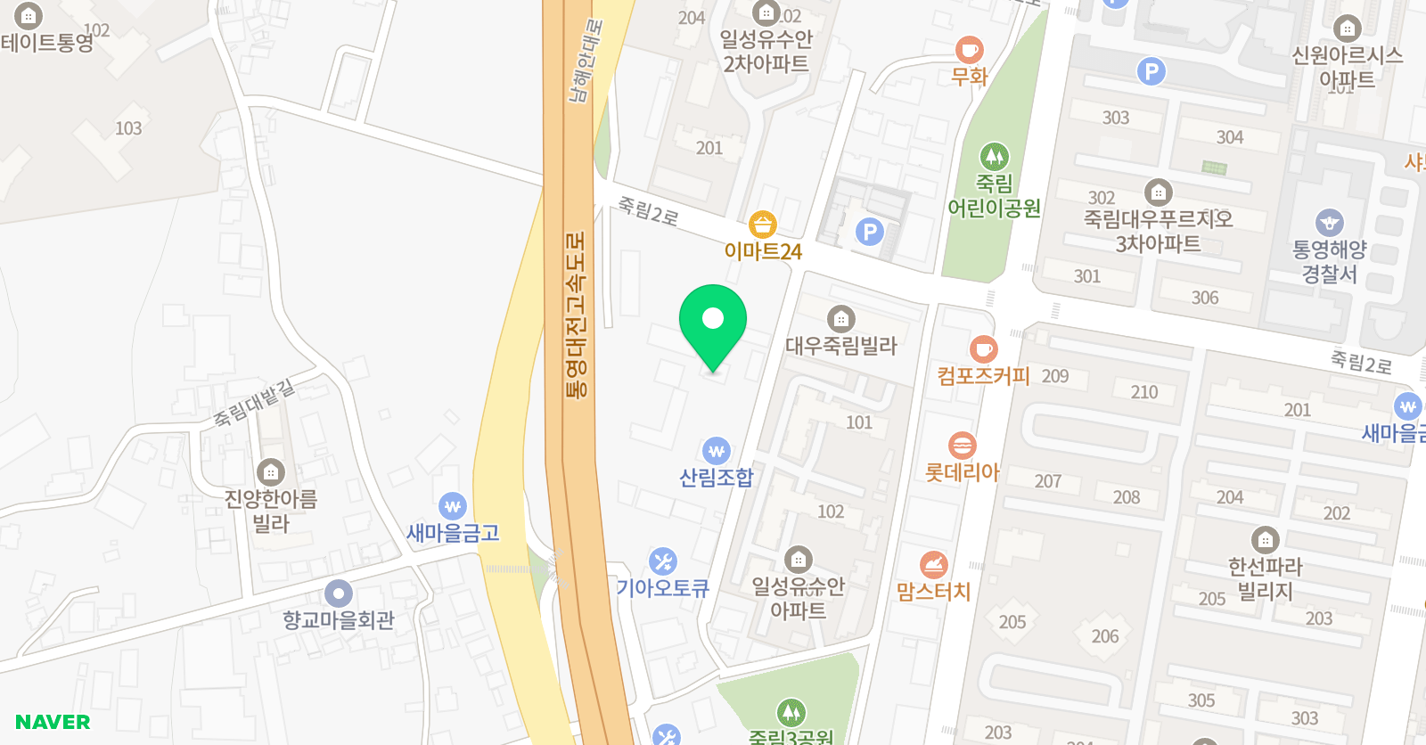 국어의훈련죽림 학원 위치