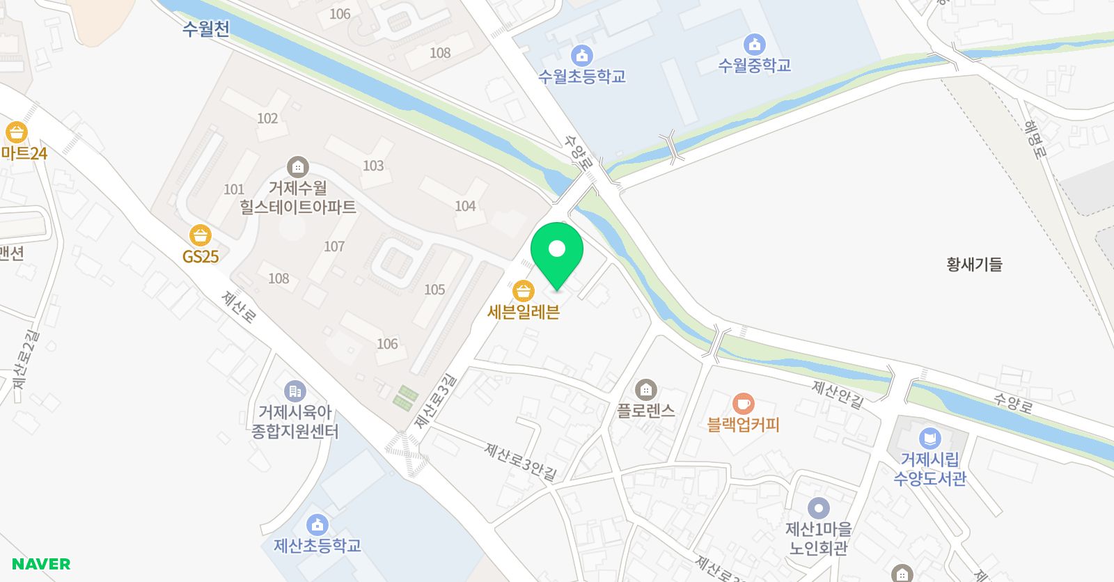 수양소나무향기 태권도 위치