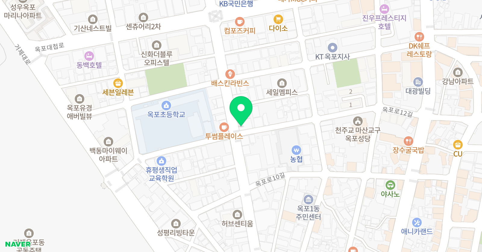 종로엠스쿨 영어&수학학원 옥포분원 위치