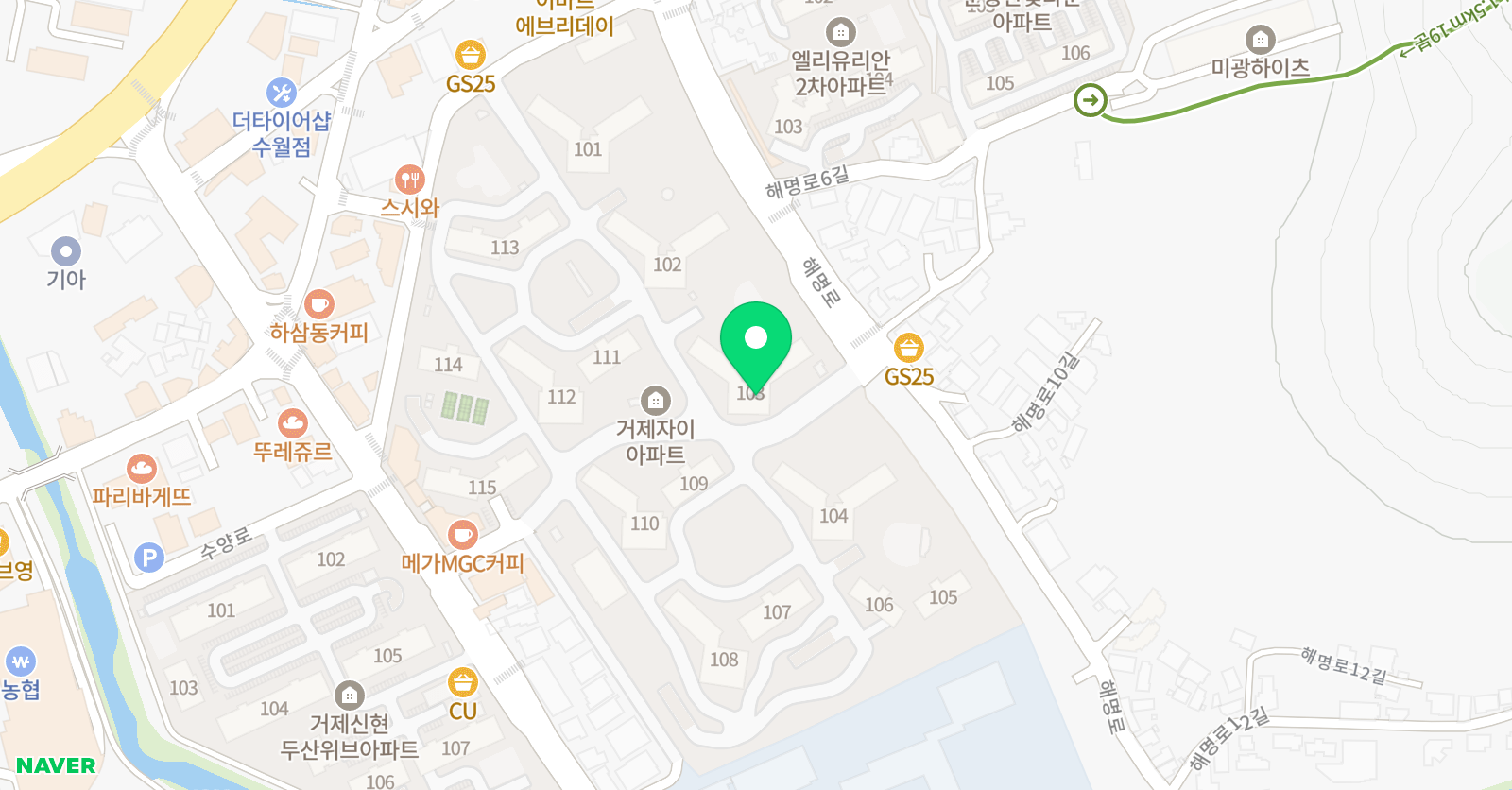 놀작마이아트 거제 수월자이앳홈 위치