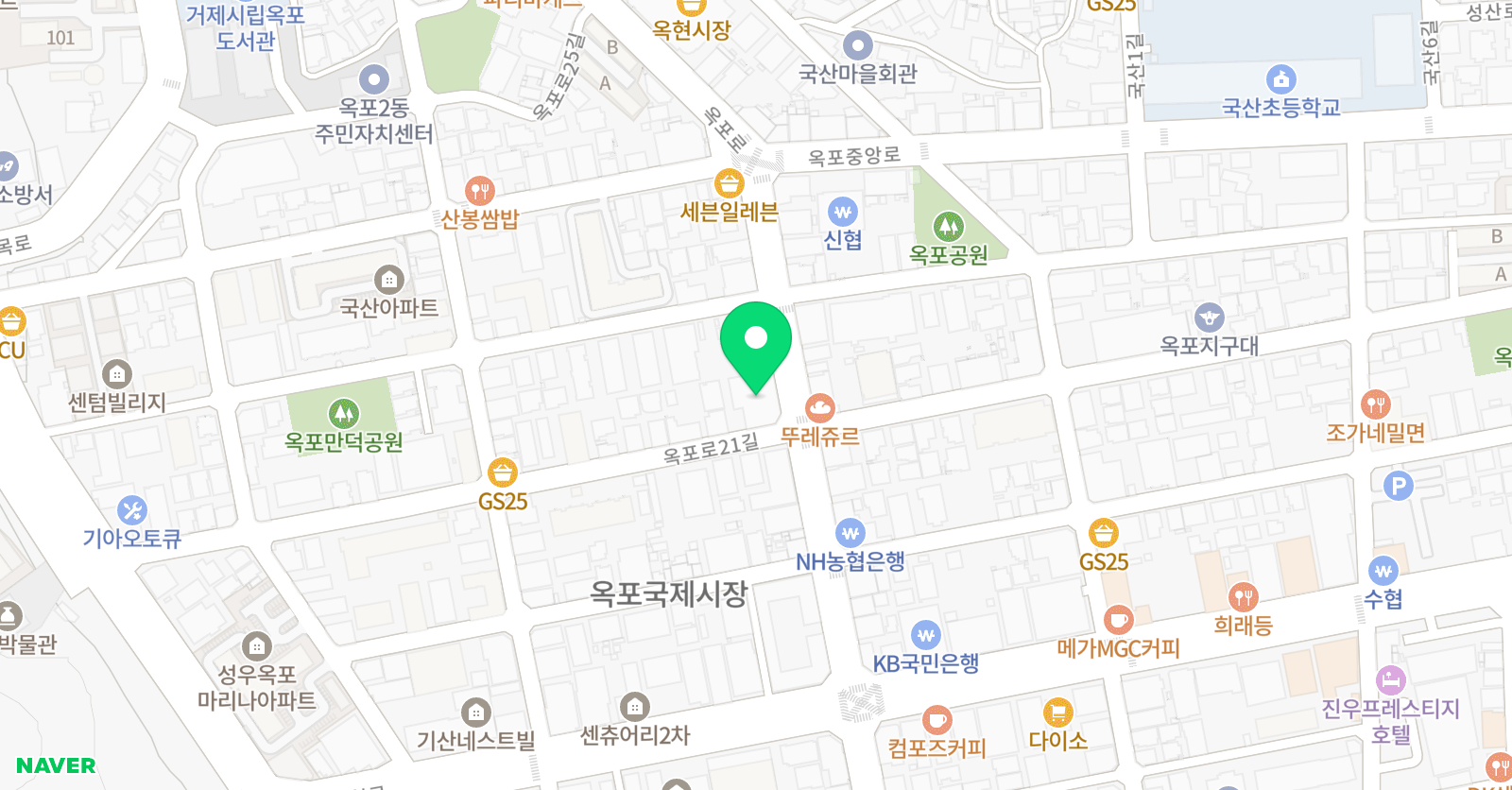 옥포더셈 수학전문학원 위치