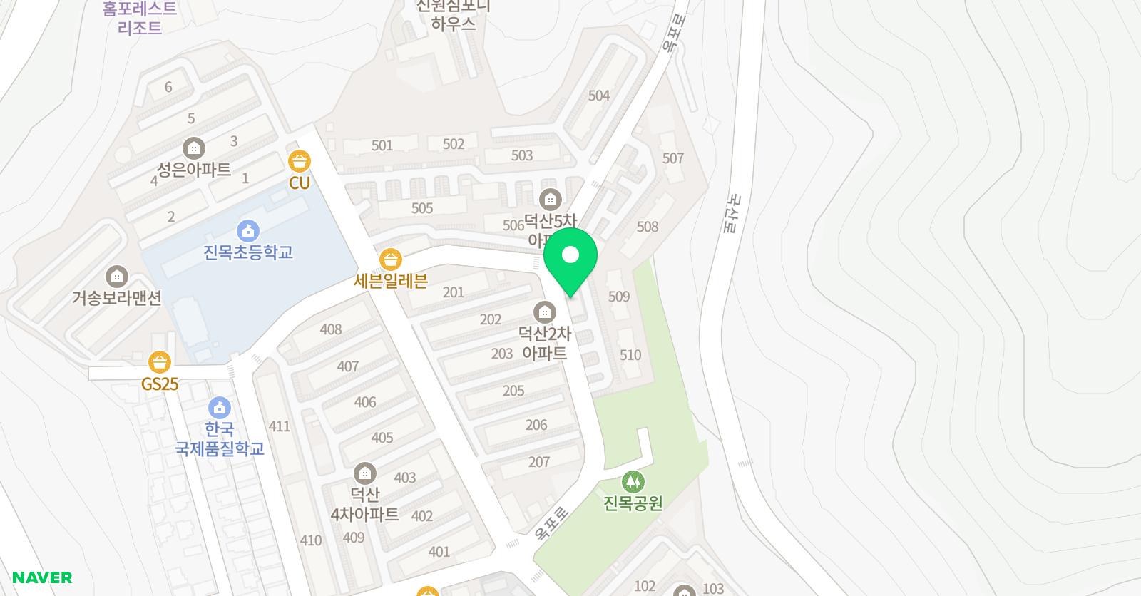 옥포 소나무향기 태권도 위치