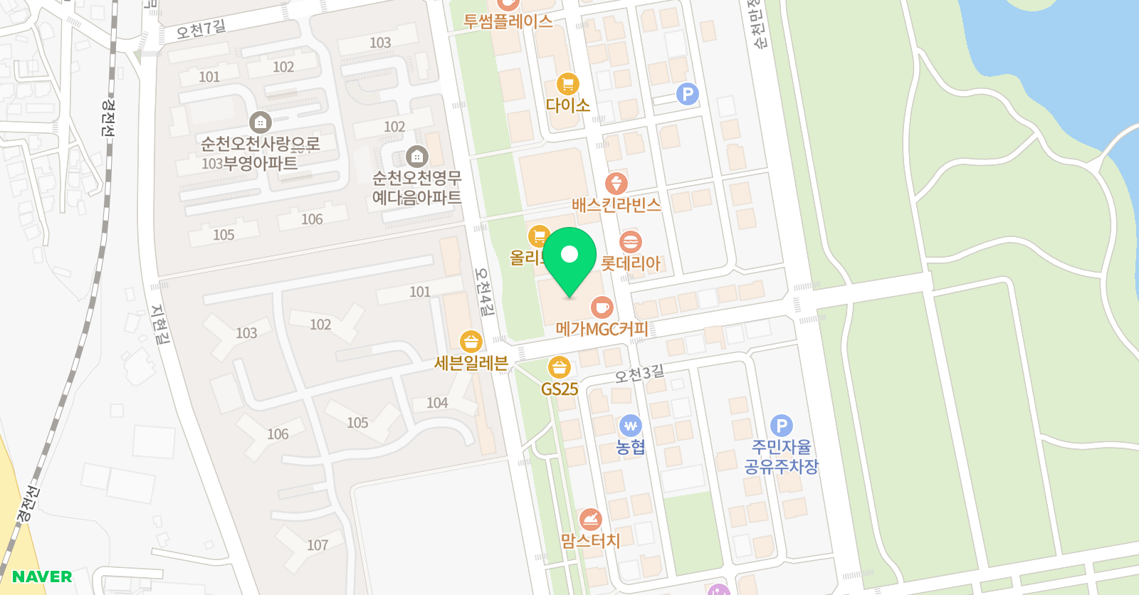 빨간펜 수학의달인 순천오천점 위치