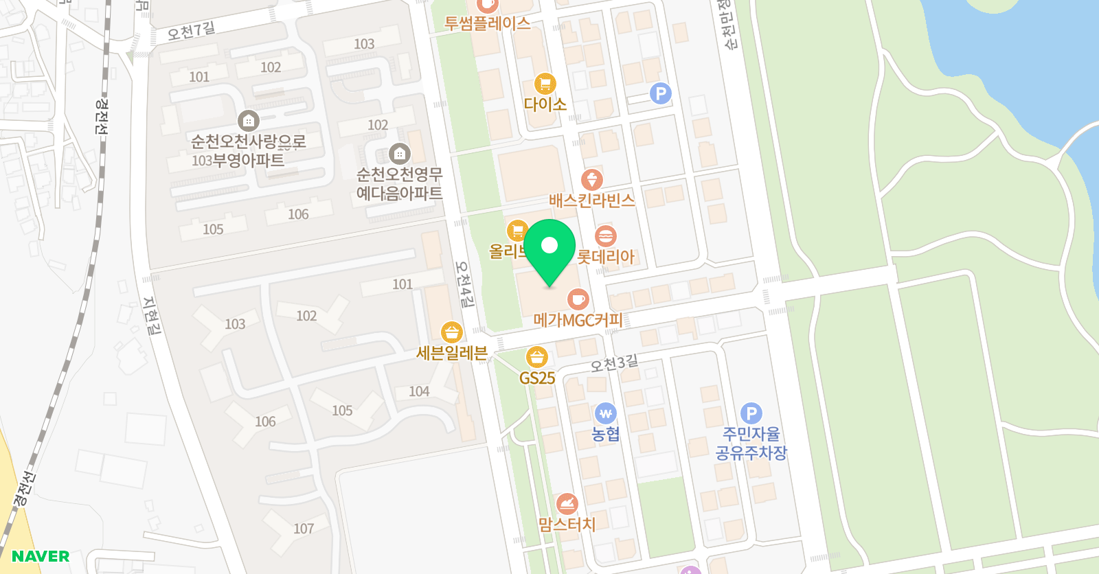 튼튼영어마스터클럽오천 어학원 위치