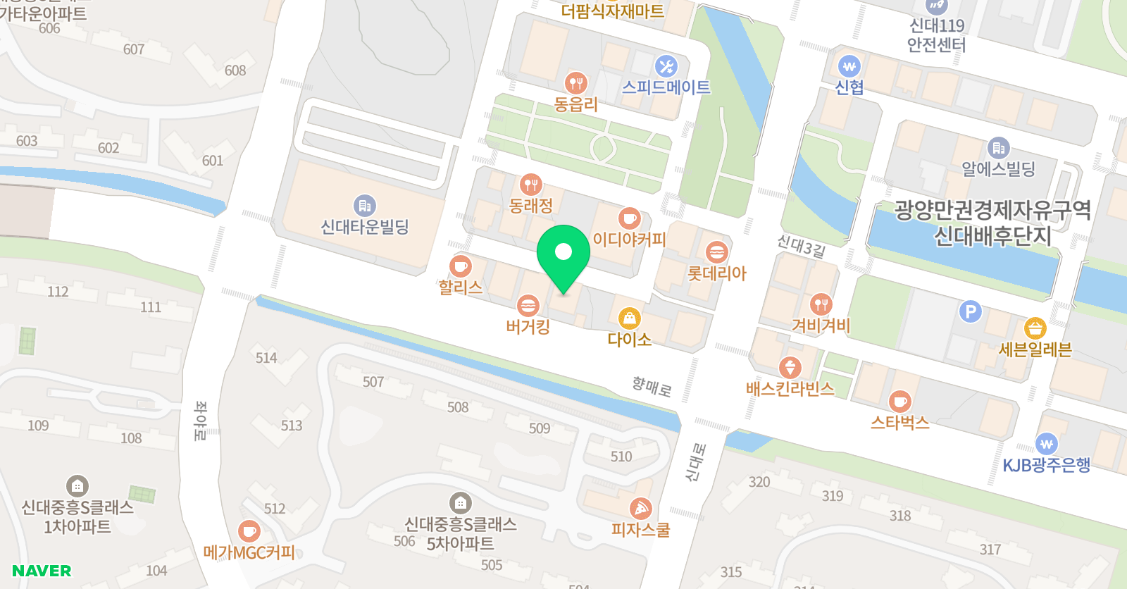 에이플러스 차 수학학원 위치