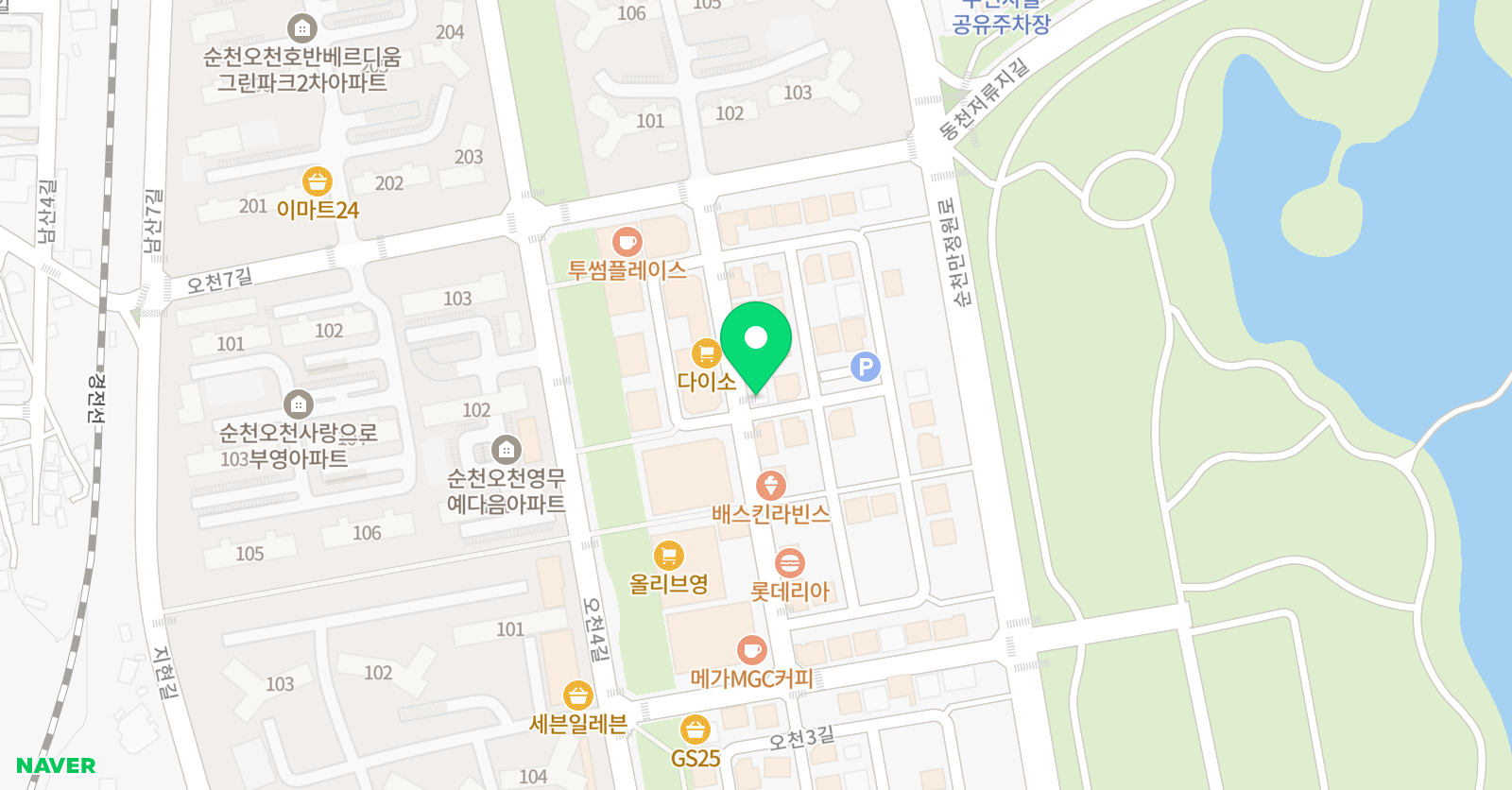 아소비 순천오천남산초점 위치