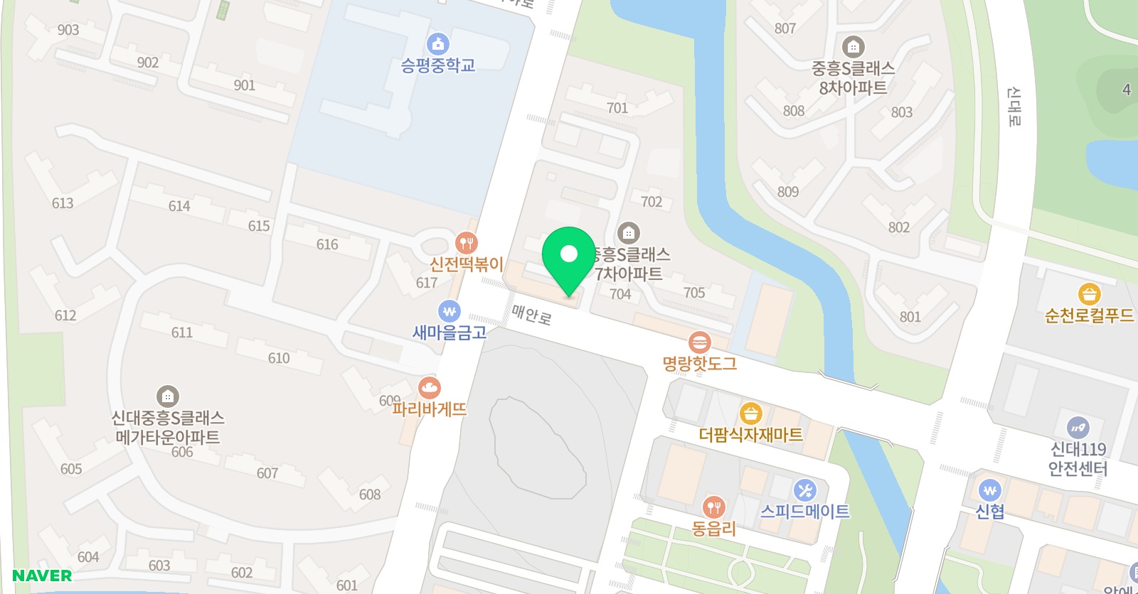 아임 수학 아임 국어학원 위치