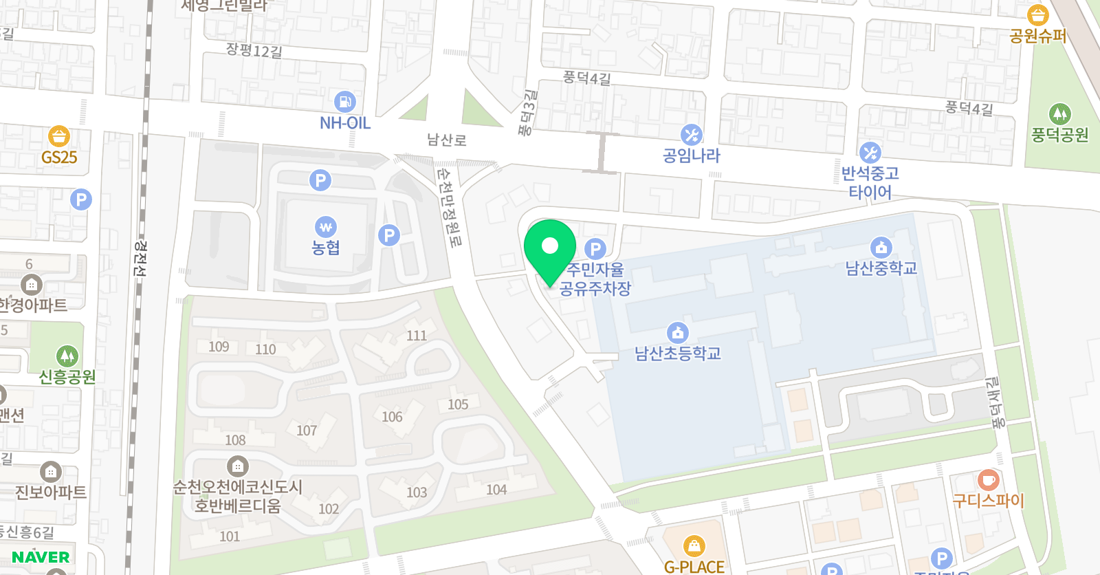 푸르넷 공부방 오천최쌤 위치