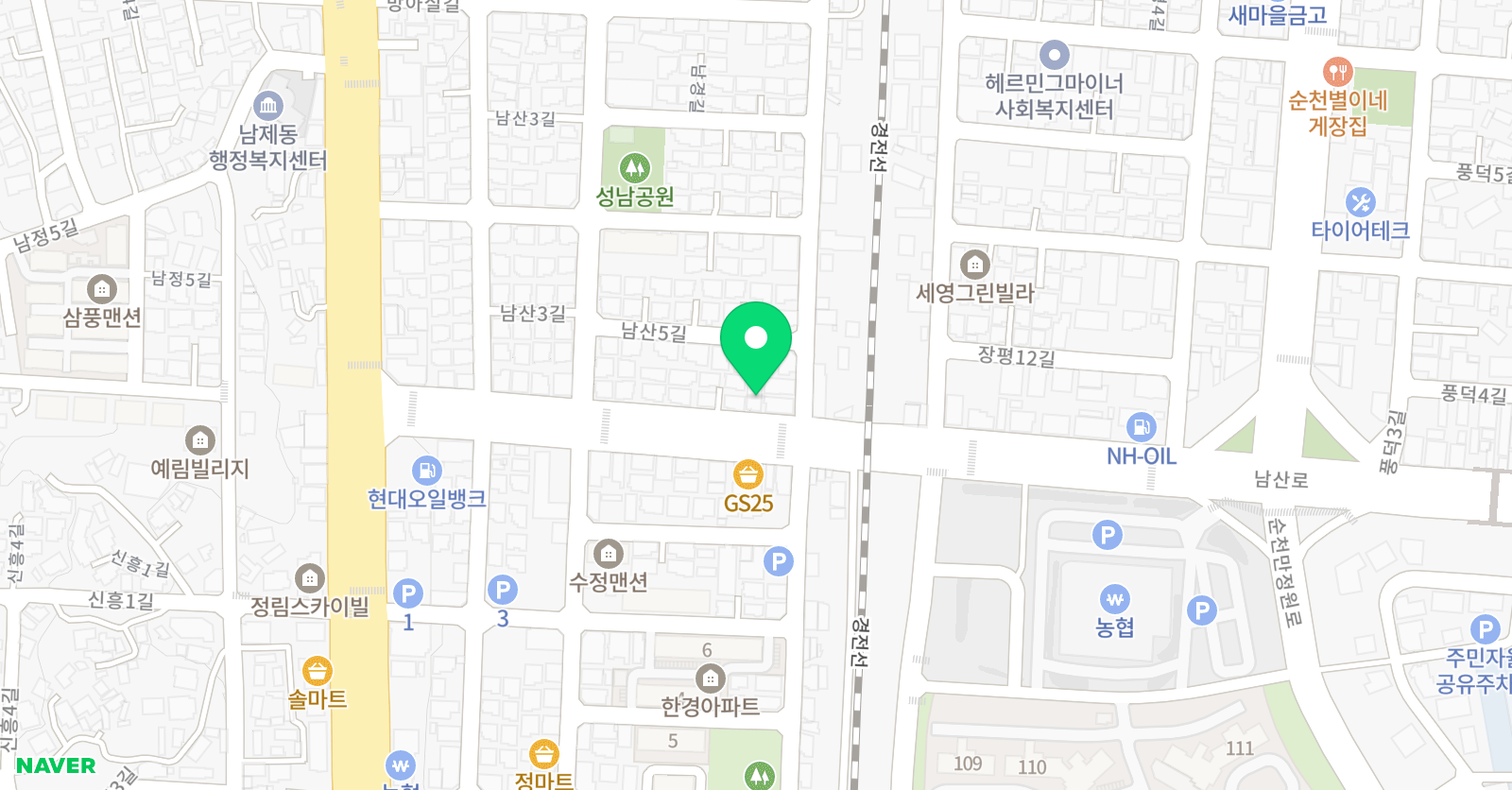 지앤비 어학원 남산캠퍼스 위치