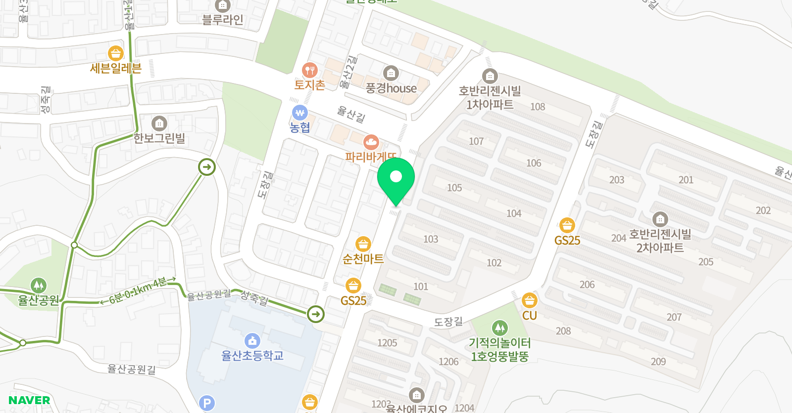 호반 태권도장 위치