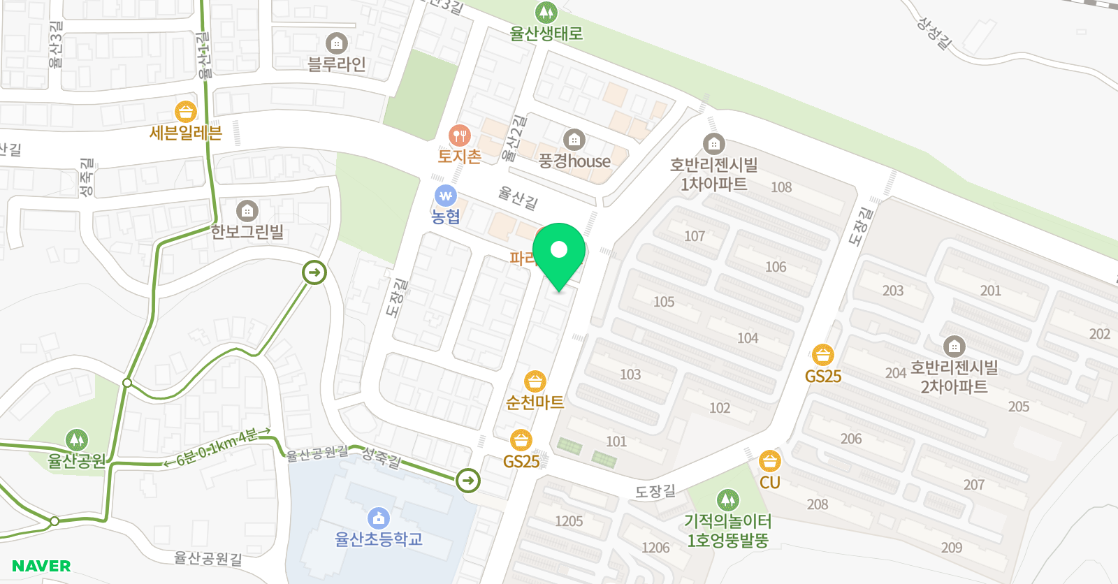 율산씽크 학원 위치