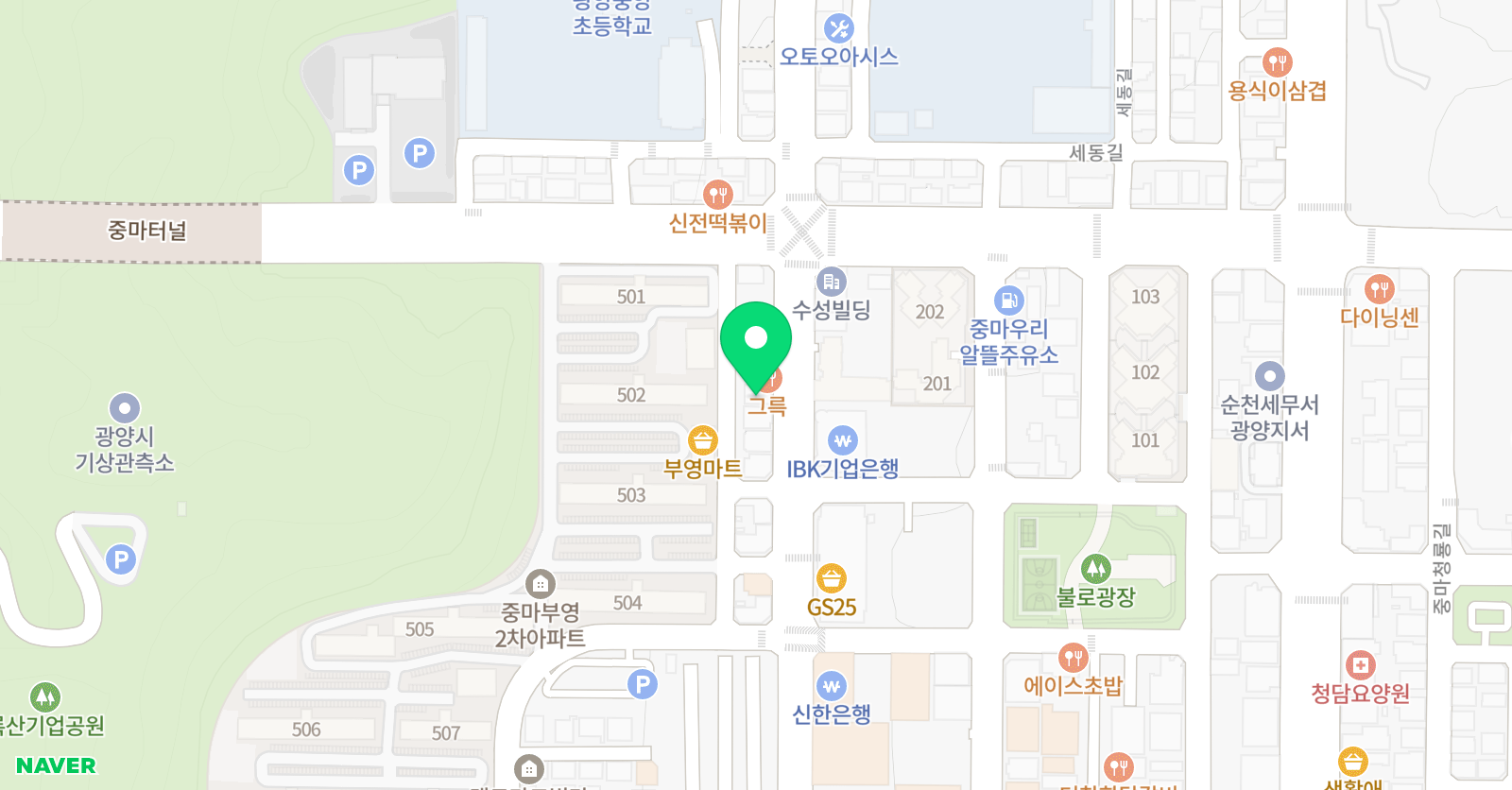 딱풀리는 수학원 탑학원 위치