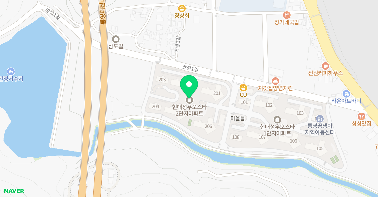 셀파우 등생교실 통영현대성우교실 위치