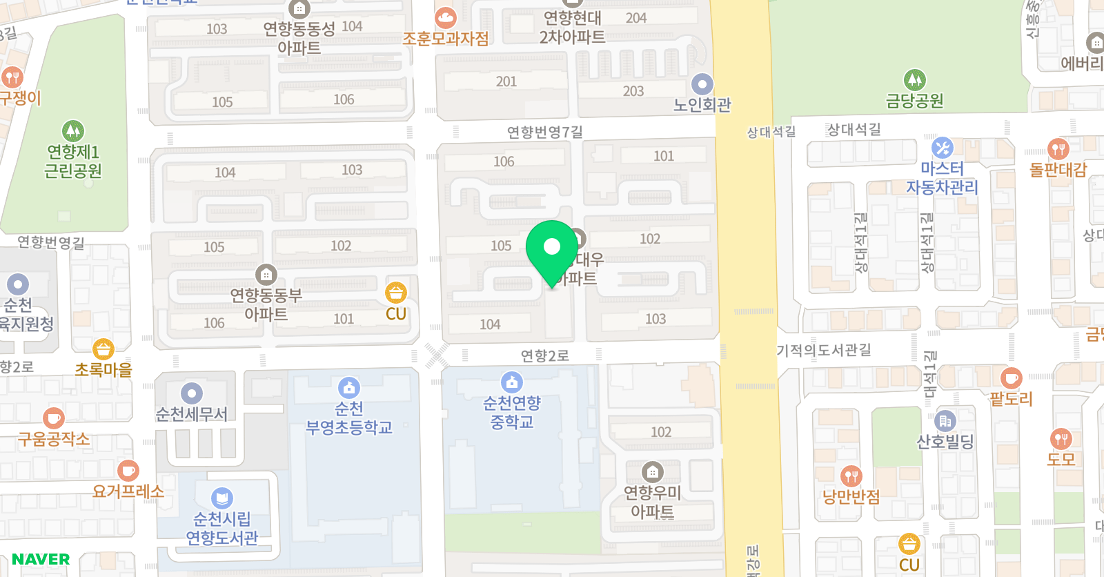 순천바둑 더쎈스터디 학원 위치