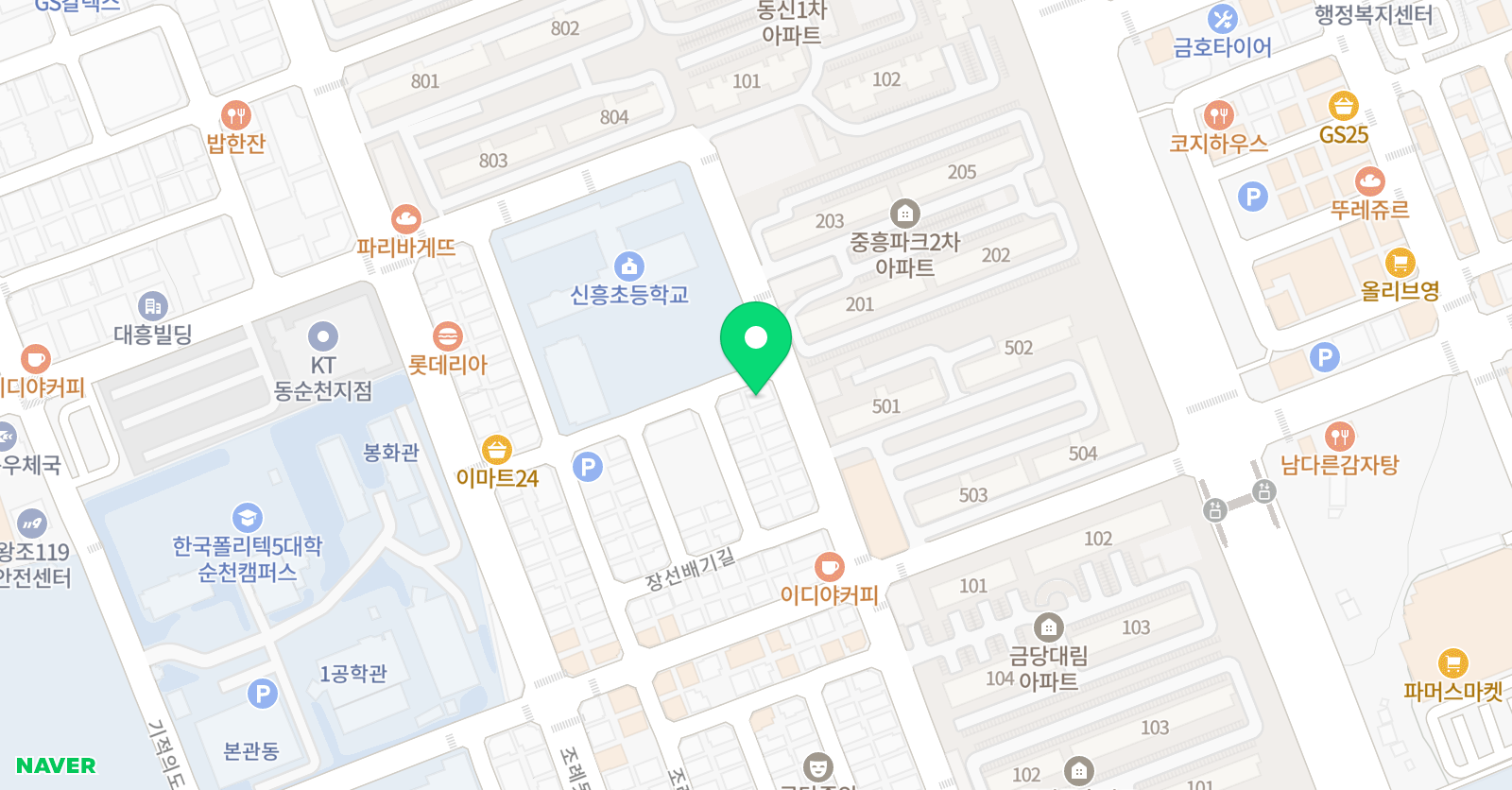 윤선생 영어숲 조례금당학원 위치