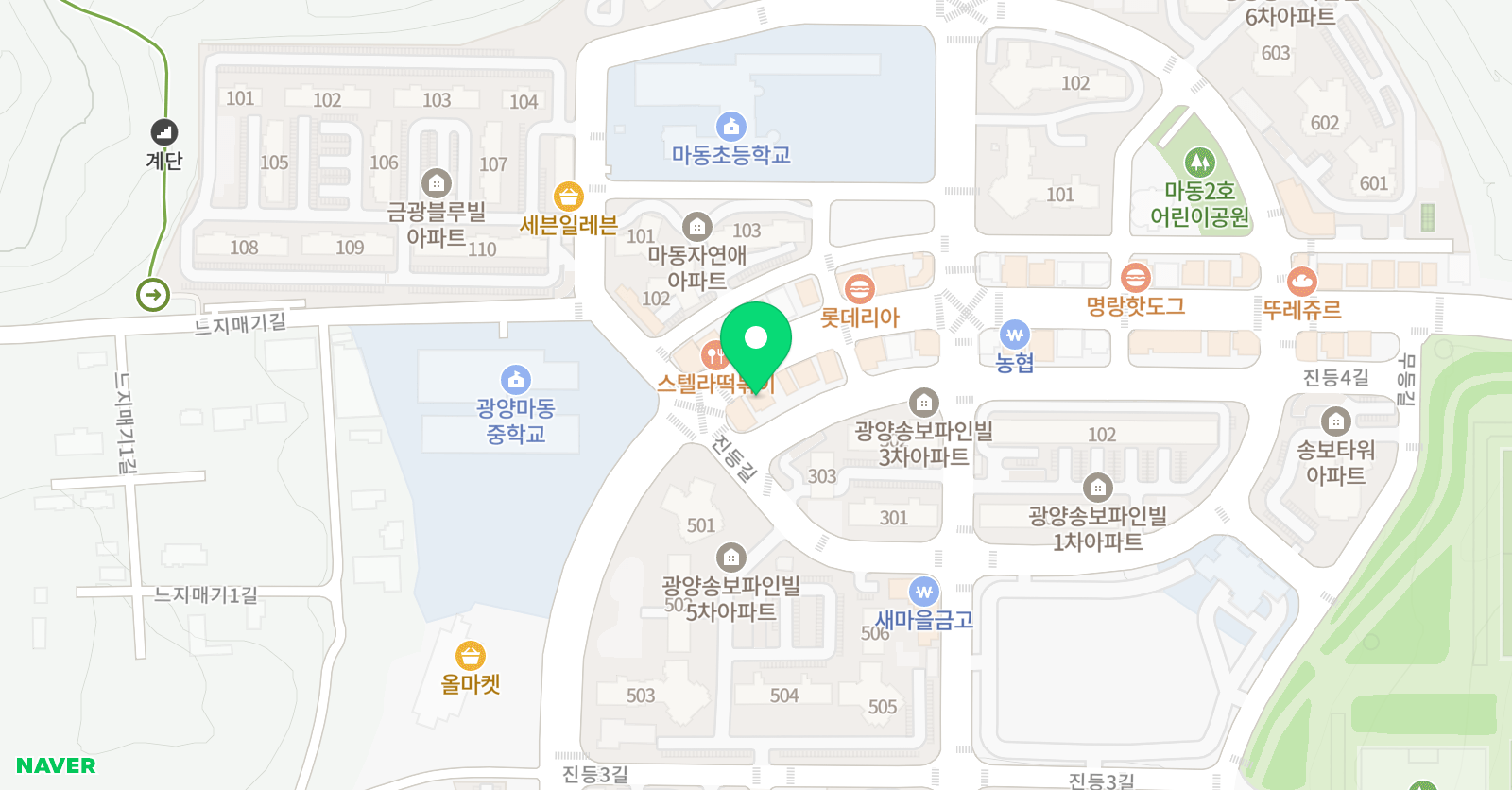 GnB 영어전문학원 마동캠퍼스 위치