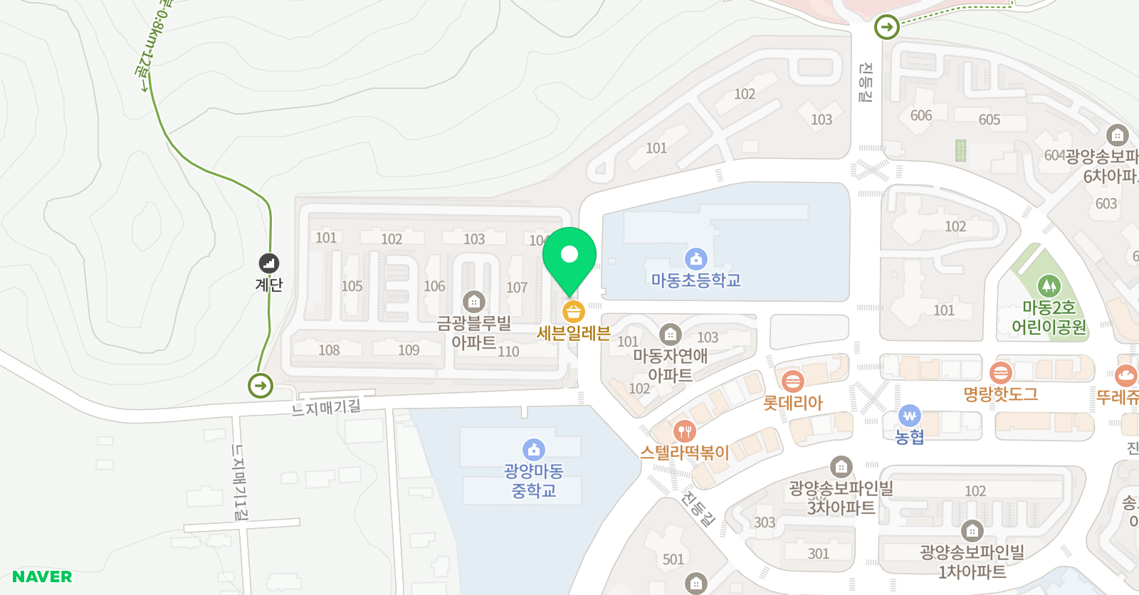 마동 한국태권도 위치