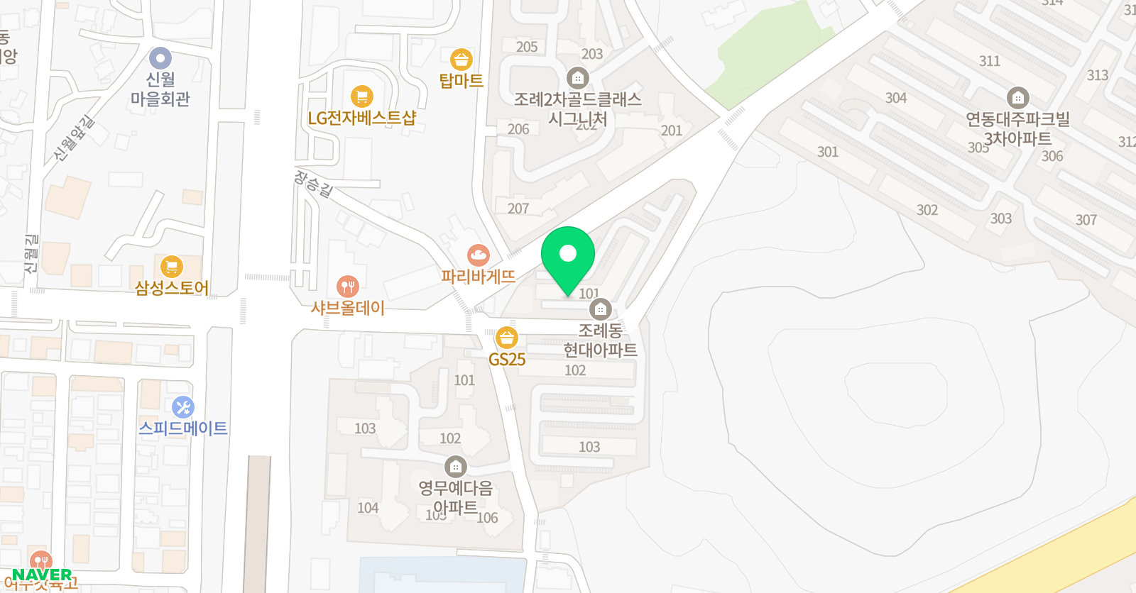푸르넷 공부방 조례현대지점 위치