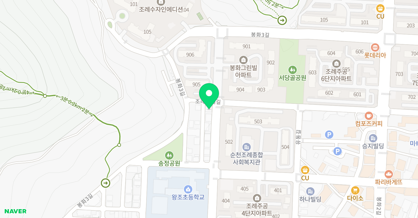 능률주니어랩 E&M 영어수학학원 조례 위치