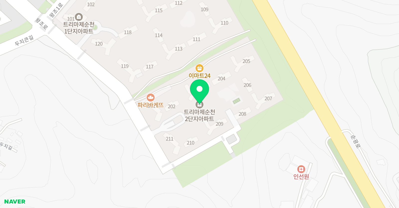 트리마제 순천 올리브 영어 위치