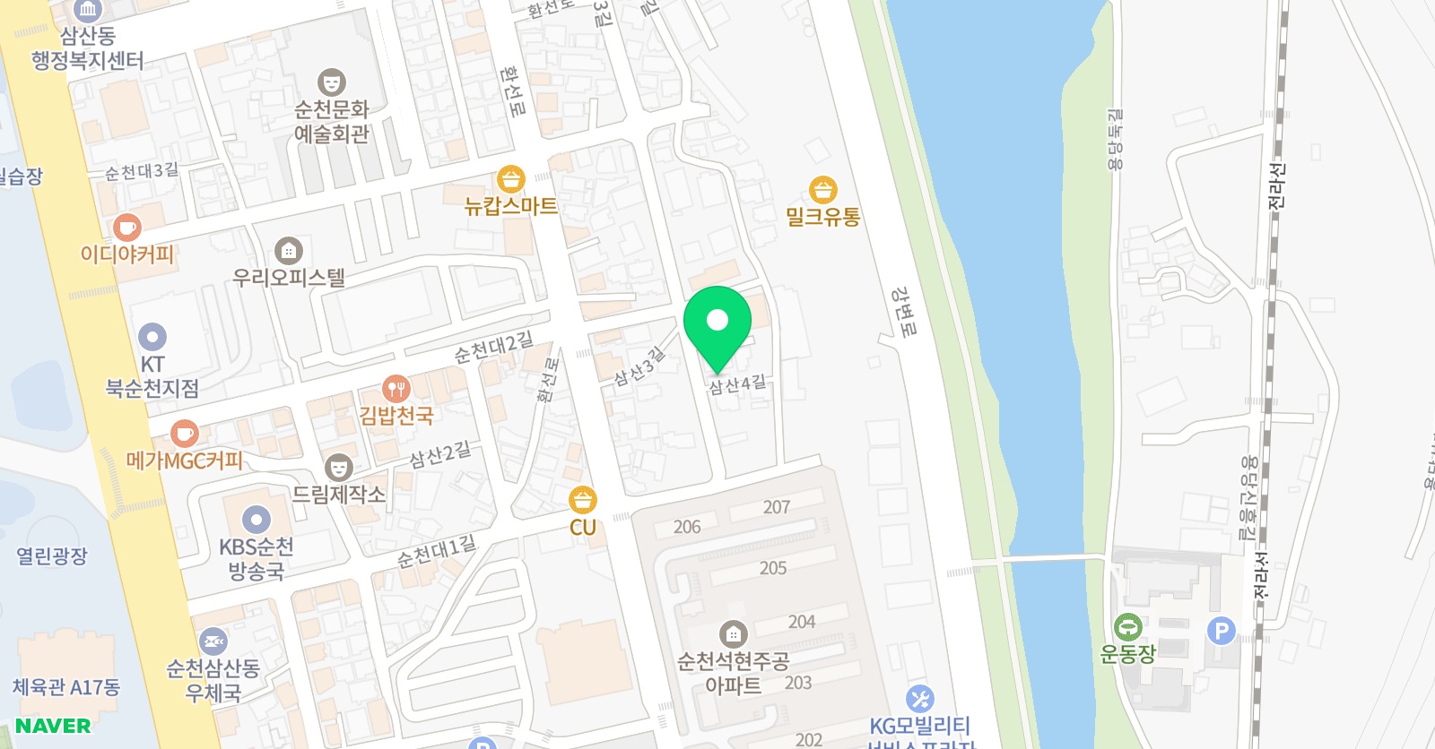 푸르넷 서향학원 위치