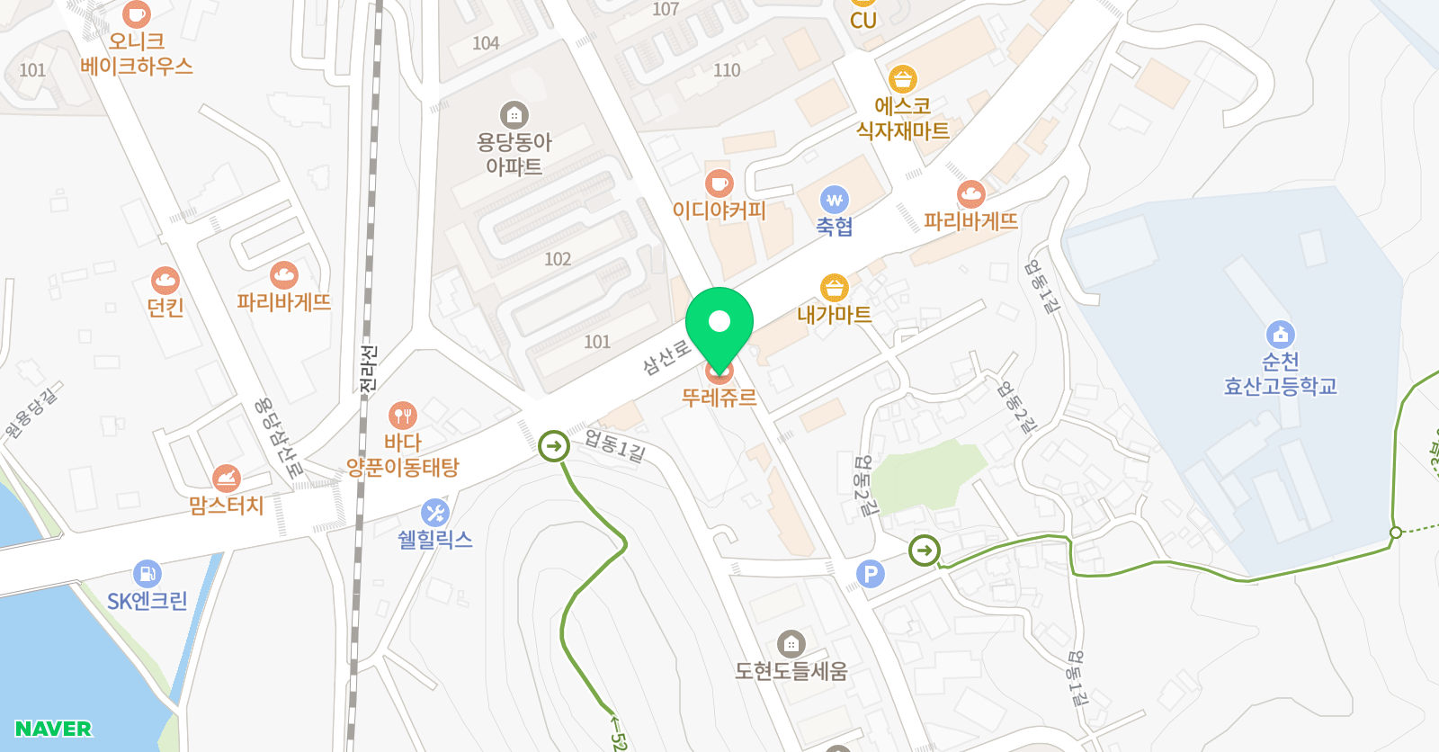 YBM 잉글루 순천용당 제1캠퍼스 위치