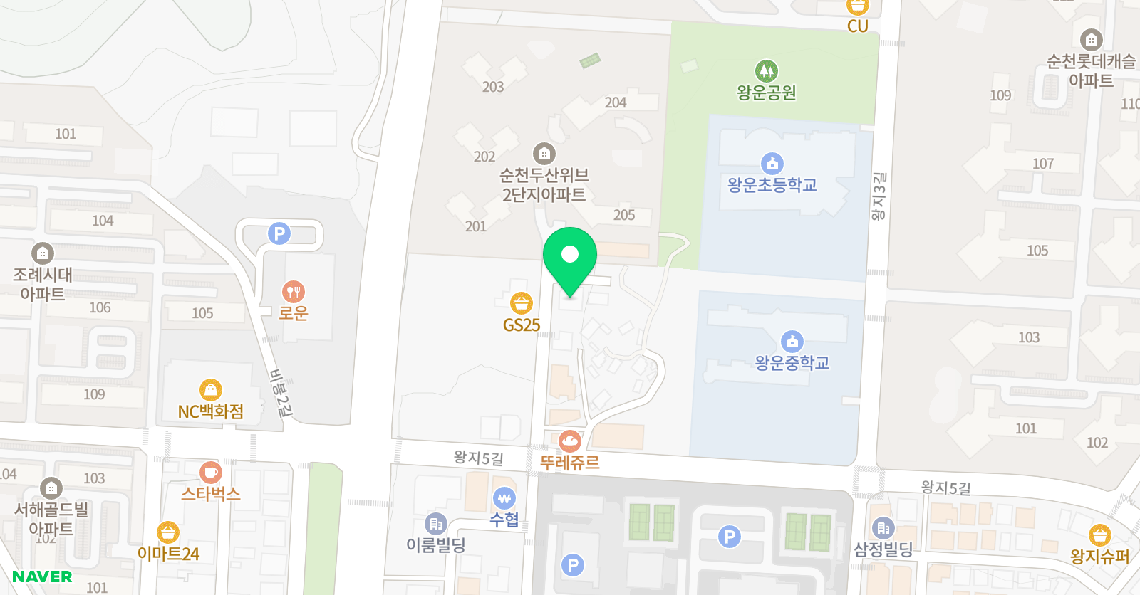 튼튼영어마스터클럽 순천법원점 위치