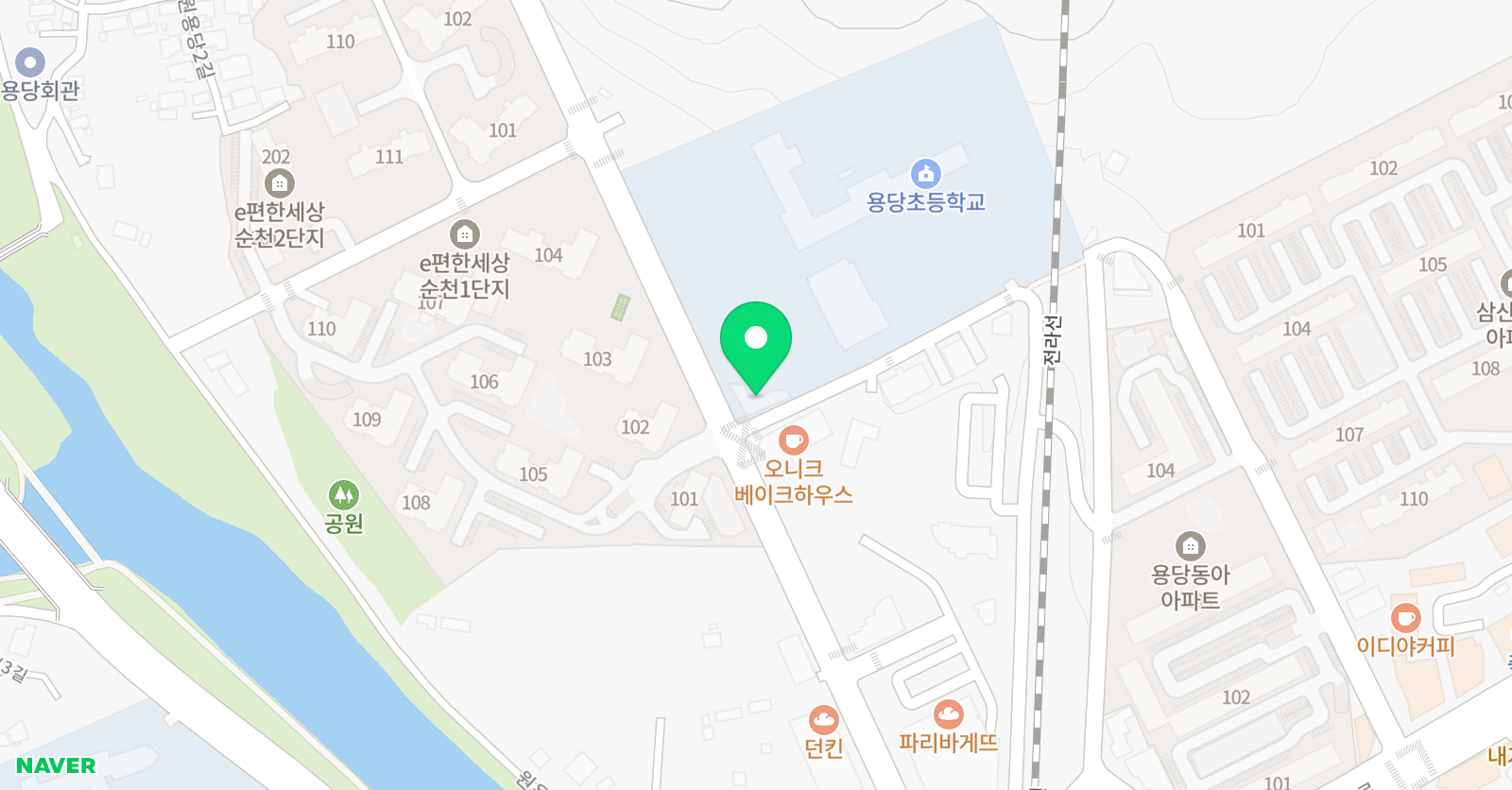 크리아트 순천용당원 위치