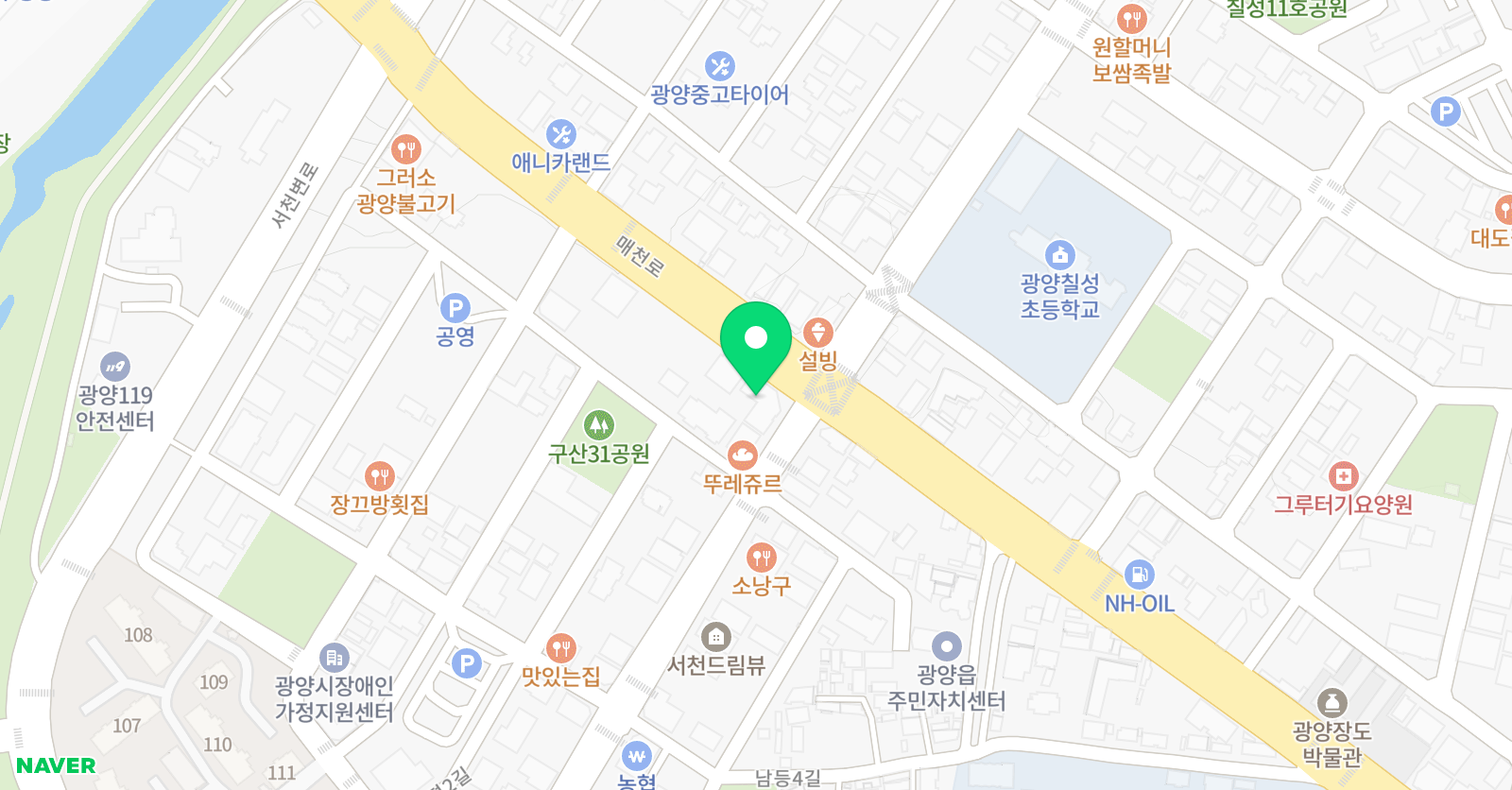 푸르넷 공부방 새광양지점 위치