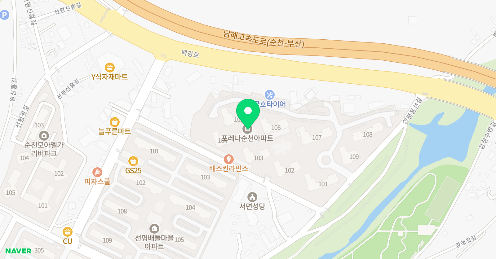 뮤엠영어 포레나NEST 위치