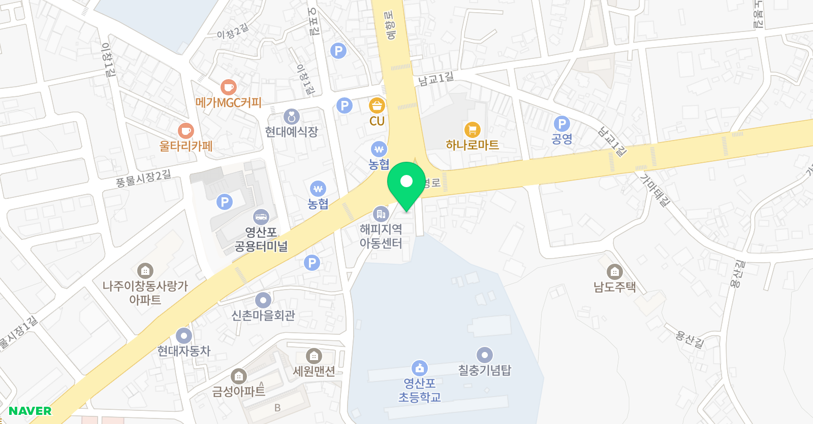 푸르넷 학원 영산포 위치