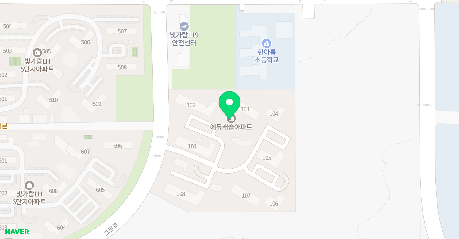 뮤엠 영어학원 한아름NEST 위치