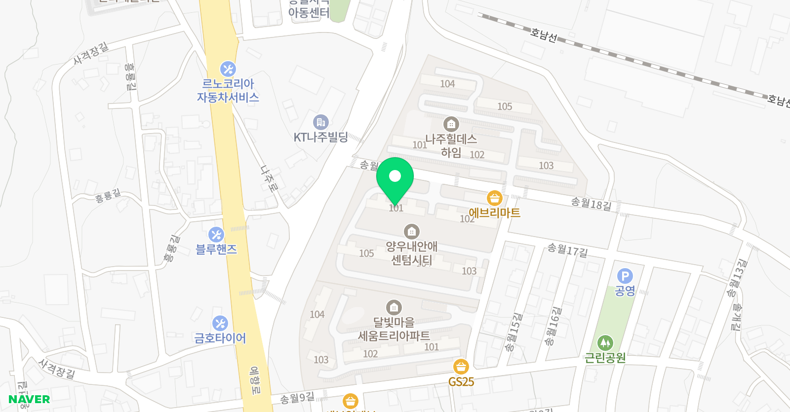 3030 영어학원 나주송월센터 위치