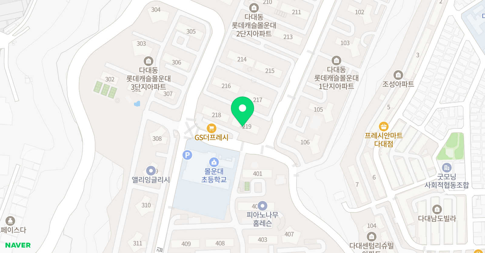 뮤엠 영어 다대롯데캐슬NEST 위치