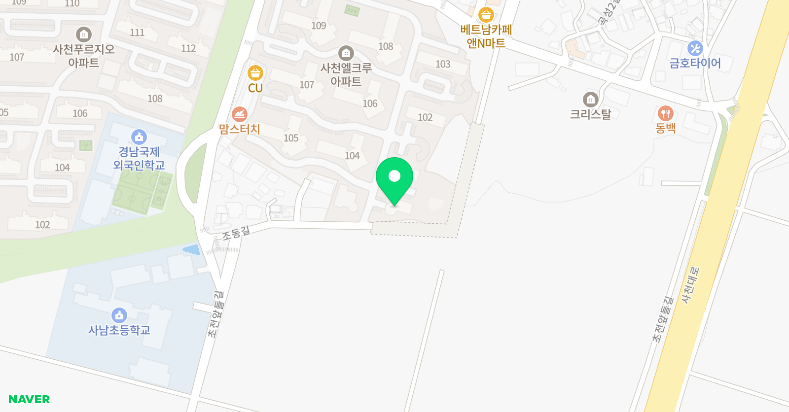 영렘브란트 사천사남센터 위치