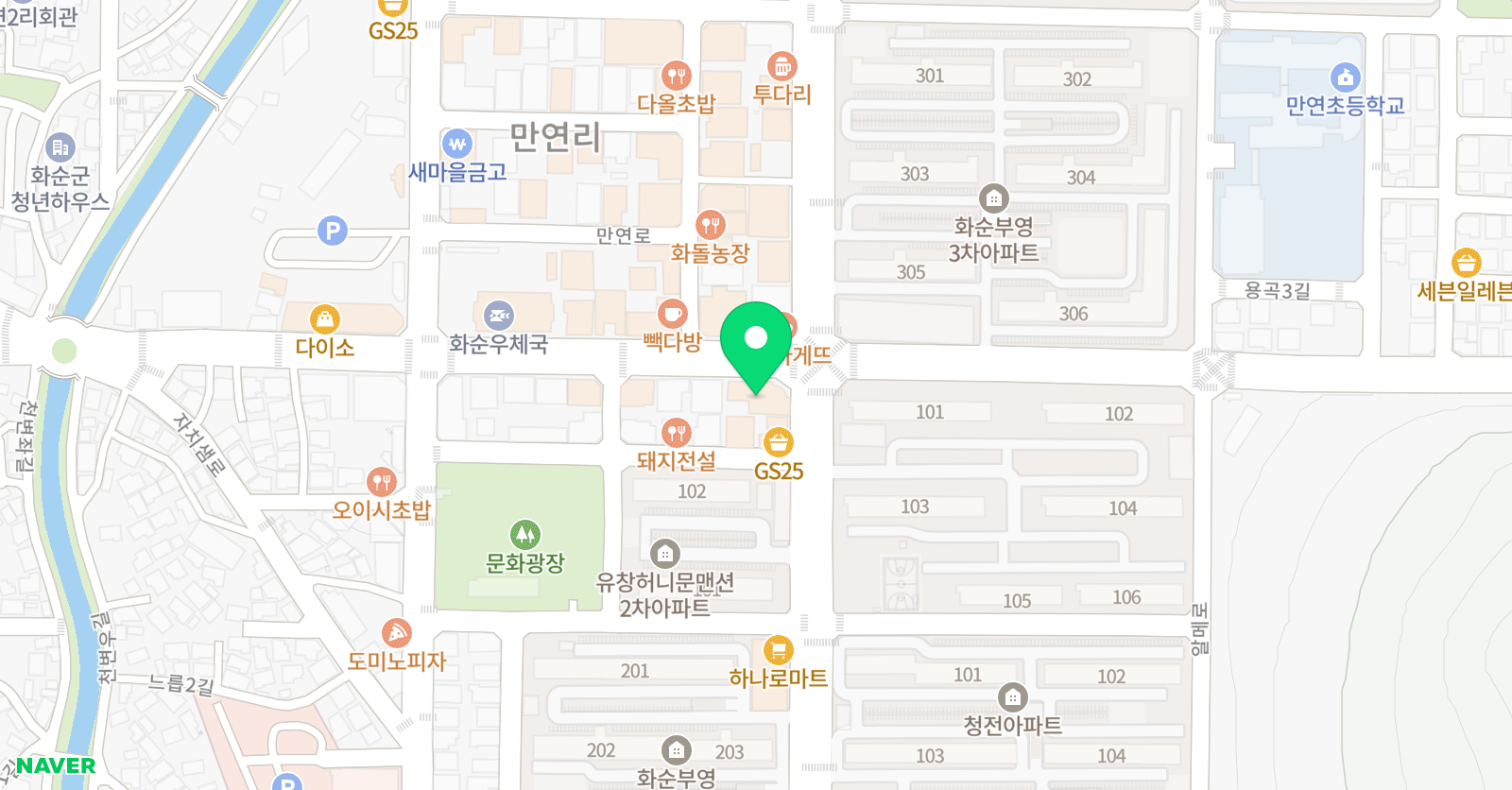 지앤비어학원 화순캠퍼스 위치