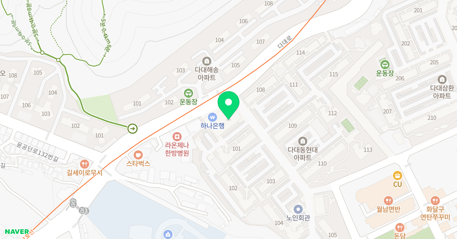 정 태권도 위치