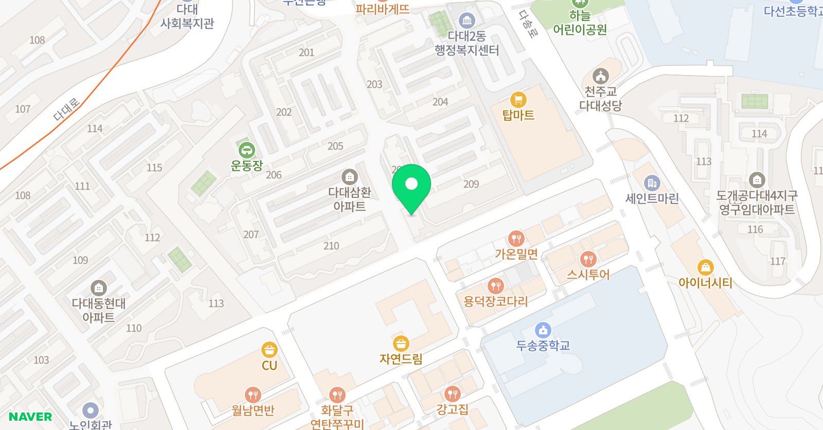 K이든 태권도 위치