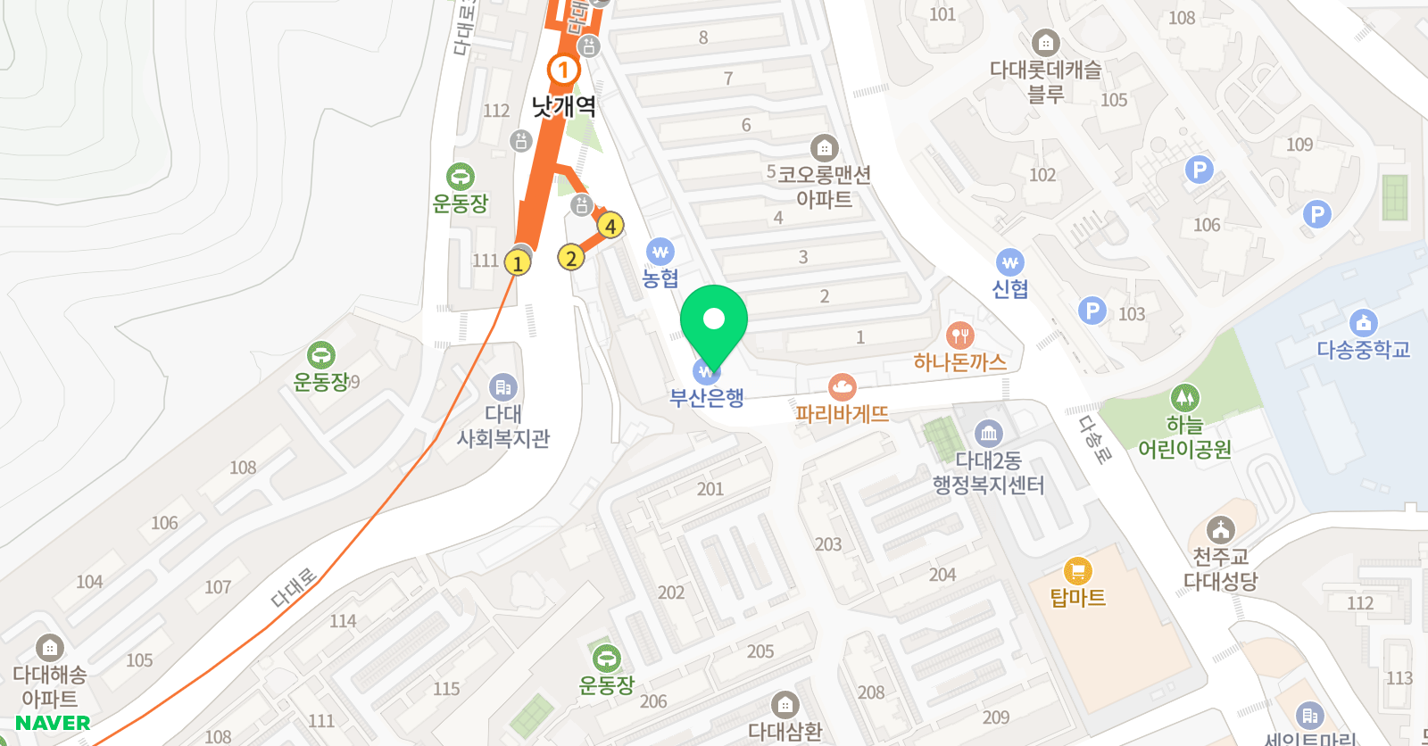 수학여우 수학교습소 다대낫개점 위치